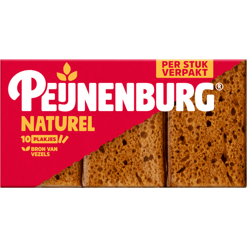 Foto van Peijnenburg Ontbijtkoek naturel portieverpakking op witte achtergrond