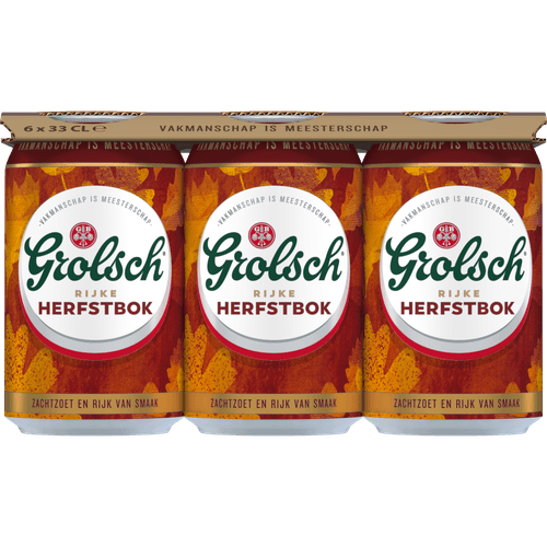 Foto van Grolsch Herfstbok 6x33 cl op witte achtergrond