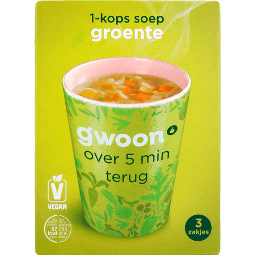 Foto van G'woon Groentesoep 1-kops op witte achtergrond