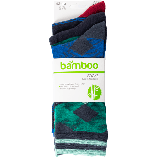 Foto van Non food Bamboe herensokken 3-pack gekleurd 43/46 op witte achtergrond