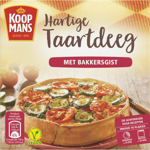 Foto van Koopmans Hartige taart deegbladeren op witte achtergrond