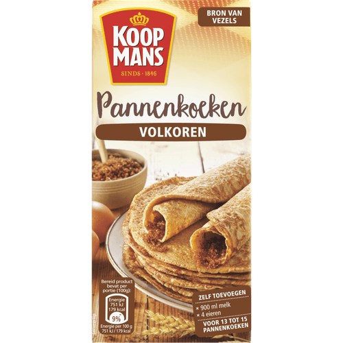 Foto van Koopmans Pannenkoek volkoren op witte achtergrond