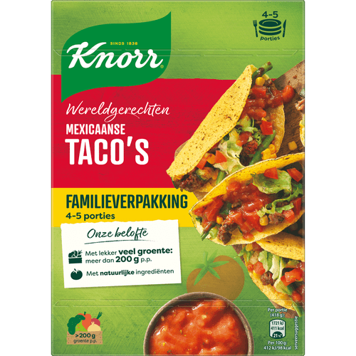 Foto van Knorr Wereldgerecht mexicaanse tacos xl op witte achtergrond