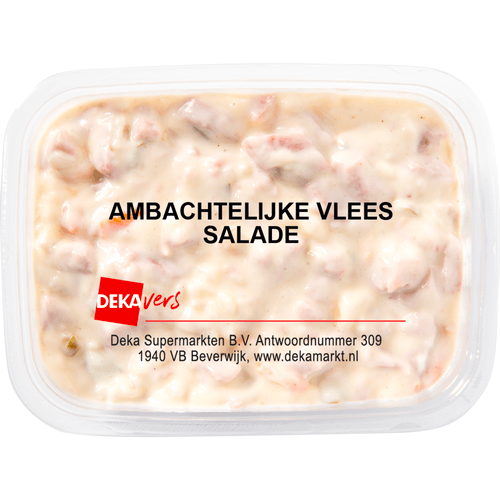 Foto van DekaVers Salade ambachtelijke vlees op witte achtergrond