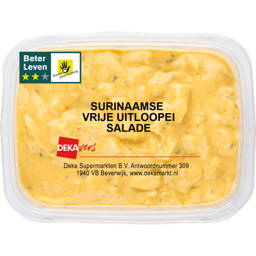 Foto van DekaVers Salade Surinaamse vrije uitloopei op witte achtergrond