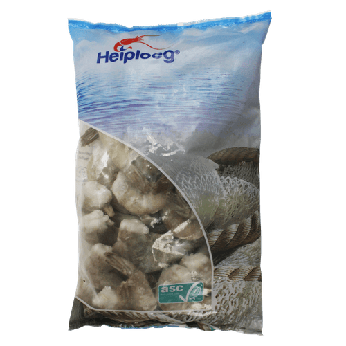 Foto van Heiploeg Garnalen rauwe vannamei easy peel op witte achtergrond