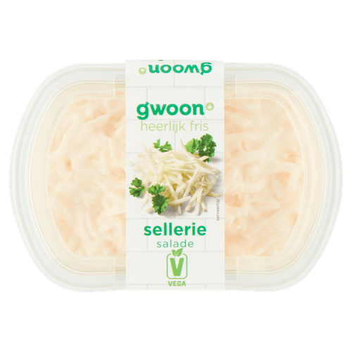 Foto van G'woon Salade sellerie op witte achtergrond