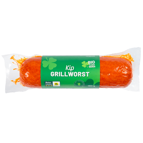 Foto van Bio Grillworst kip op witte achtergrond