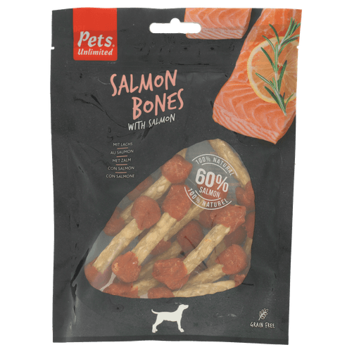 Foto van Pets Hondensnacks salmon bones op witte achtergrond