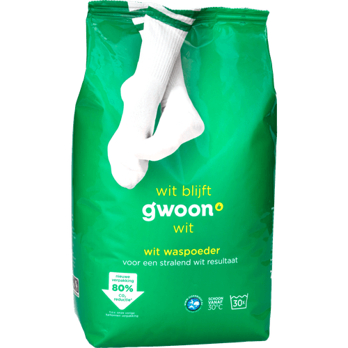 Foto van G'woon Waspoeder wit op witte achtergrond