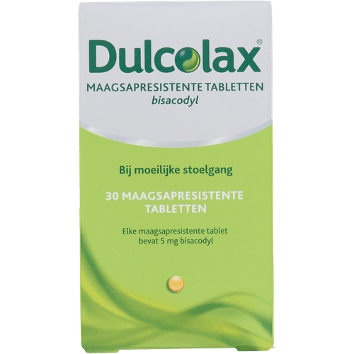 Foto van Dulcolax Laxeertabletten op witte achtergrond