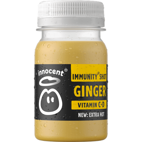 Foto van Innocent shot Ginger extra hot op witte achtergrond