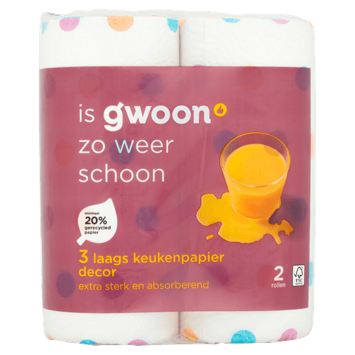 Foto van G'woon Keukenpapier decor 3-laags op witte achtergrond