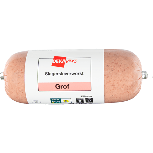 Foto van DekaVers Slagersleverworst grof op witte achtergrond