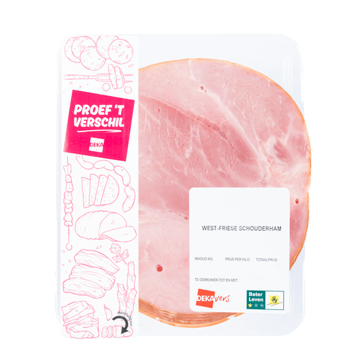 Foto van Proef 't Verschil Schouderham west-fries op witte achtergrond
