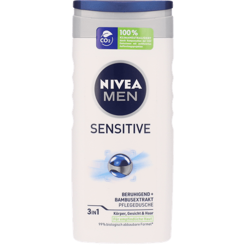 Foto van Nivea Douchegel men sensitive op witte achtergrond