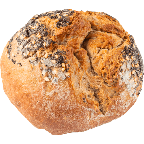 Foto van Vers afbak Rozenbroodje spelt op witte achtergrond