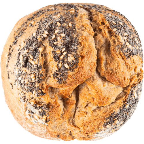 Foto van Vers afbak Rozenbroodje spelt op witte achtergrond