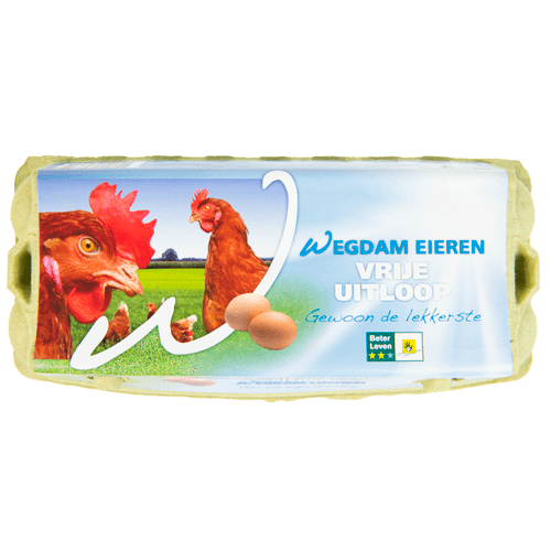 Foto van Wegdam Vrije uitloopeieren m op witte achtergrond