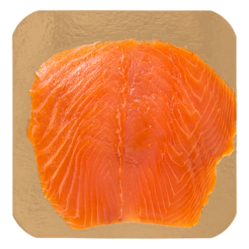 Foto van DekaVers Gerookte noorse zalm op witte achtergrond