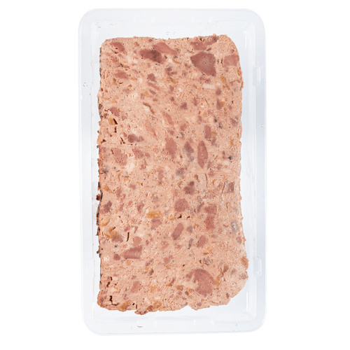 Foto van DekaVers Pate met abdijbier op witte achtergrond