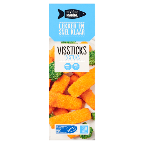 Foto van Vis Marine Vissticks 15 stuks op witte achtergrond