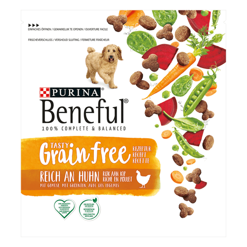 Foto van Beneful Hondenvoer kip & groente grainfree op witte achtergrond