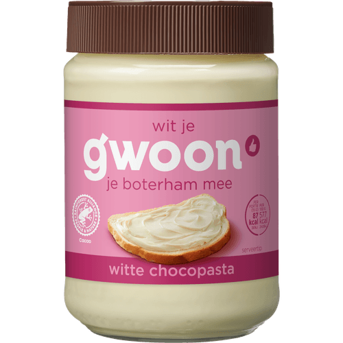Foto van G'woon Chocopasta wit op witte achtergrond