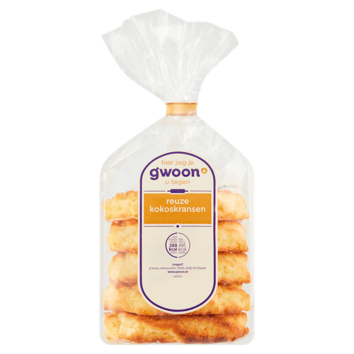 Foto van G'woon Reuze kokoskransen 5 stuks op witte achtergrond