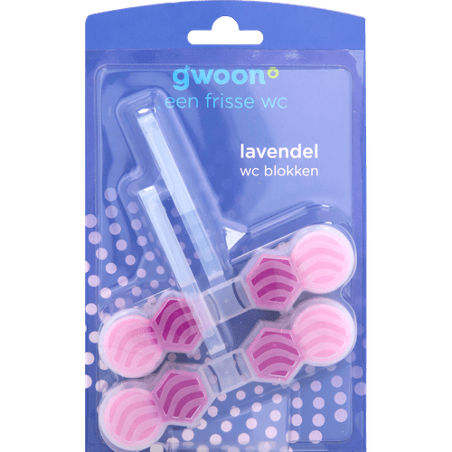 Foto van G'woon Toiletblok lavendel op witte achtergrond