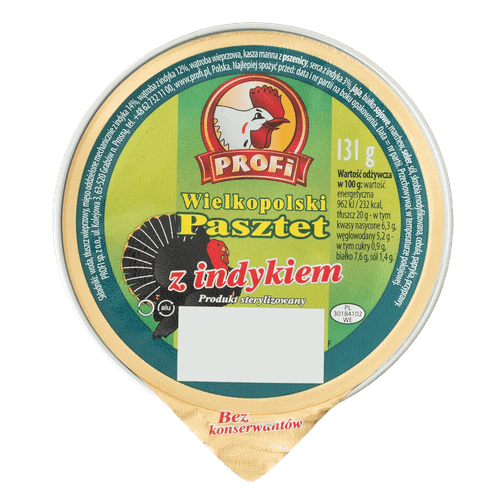 Foto van Profi Pate kalkoen op witte achtergrond