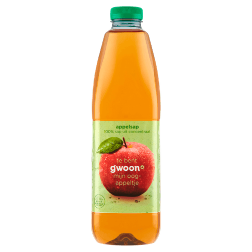 Foto van G'woon Appelsap op witte achtergrond