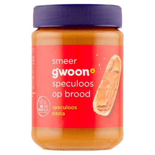 Foto van G'woon Speculaas pasta op witte achtergrond