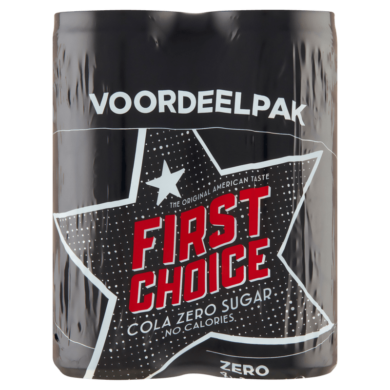 First Choice Cola Cola zero sugar 4x25 cl