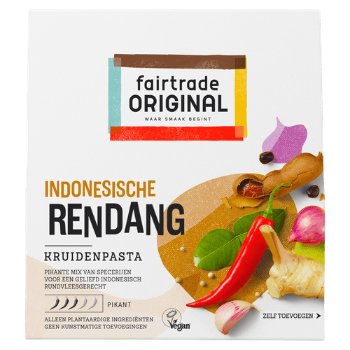 Foto van Fairtrade Kruidenpasta rendang op witte achtergrond