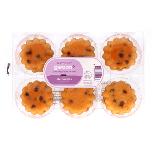 Foto van G'woon Stercakejes rozijnen op witte achtergrond