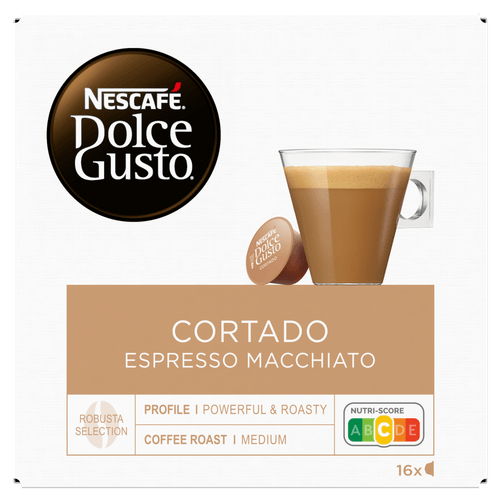 Foto van Nescafé Dolce gusto cortado espresso macchiatto op witte achtergrond