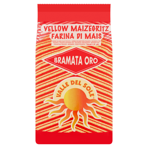 Foto van Valle Del Sole Maismeel rood op witte achtergrond