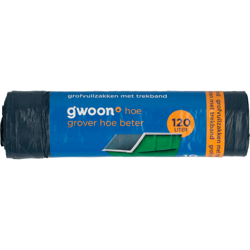 Foto van G'woon Grofvuilzakken 120 liter op witte achtergrond