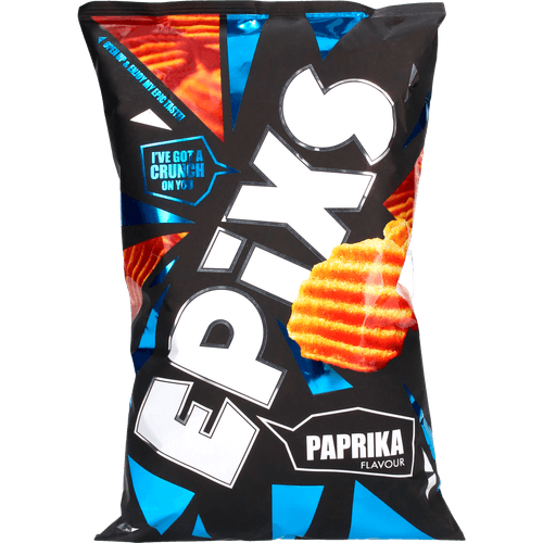 Foto van Epixs Chips paprika op witte achtergrond