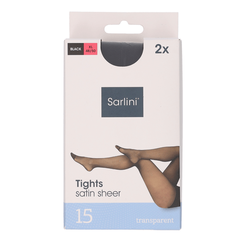 Foto van Panty 15 denier lycra zwart 48/50 2 st op witte achtergrond