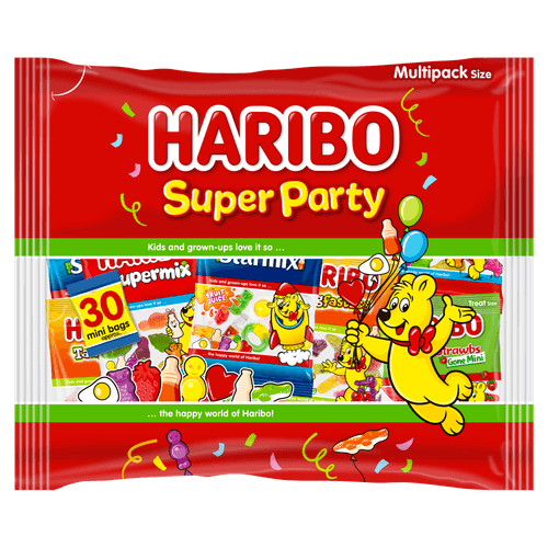 Foto van Haribo Fruitgom super party op witte achtergrond