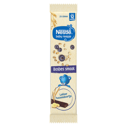 Foto van Nestlé Fruitreepje bosbes 12+mnd op witte achtergrond