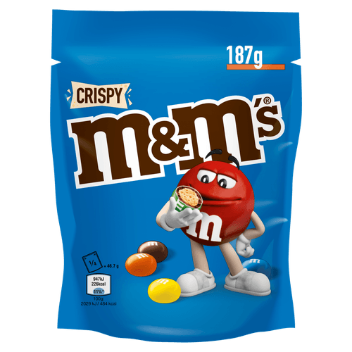 Foto van M&M's Crispy op witte achtergrond