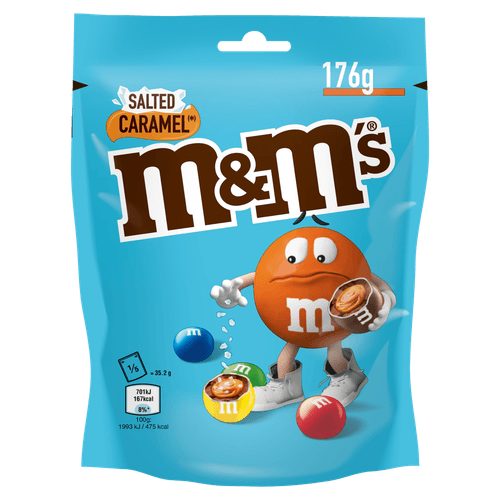 Foto van M&M's Salted caramel op witte achtergrond