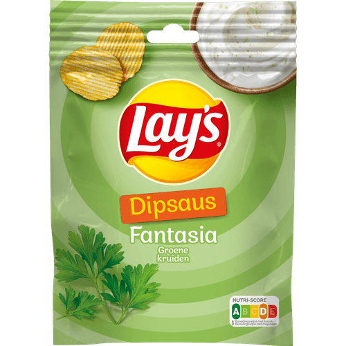 Foto van Lay's Dipsaus fantasia op witte achtergrond