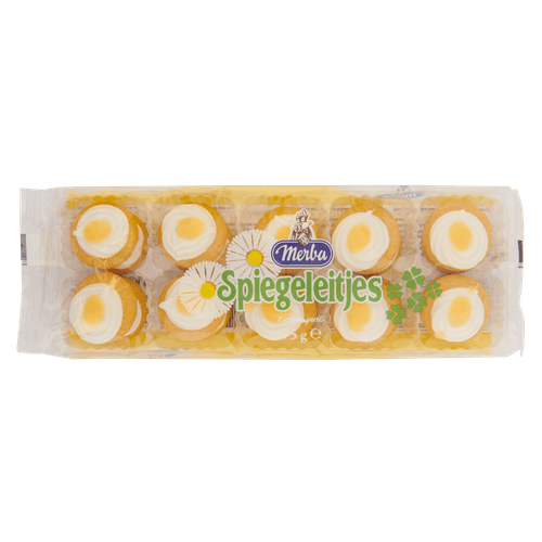 Foto van Merba Spiegeleitjes op witte achtergrond