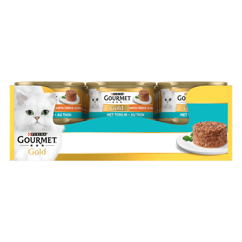 Foto van Gourmet Gold hartig torentje tonijn op witte achtergrond