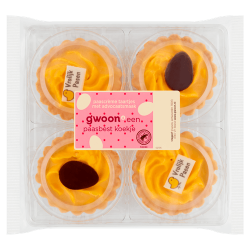 Foto van G'woon Paas cremetaartjes op witte achtergrond