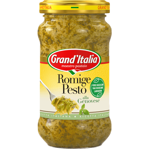 Foto van Grand'Italia Pesto alla genovese romig op witte achtergrond